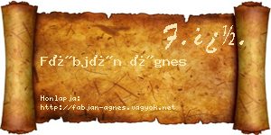 Fábján Ágnes névjegykártya