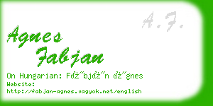 agnes fabjan business card